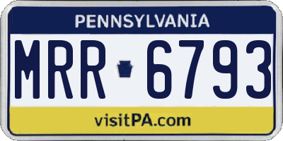PA license plate MRR6793