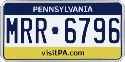 PA license plate MRR6796