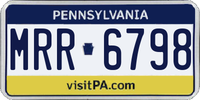 PA license plate MRR6798