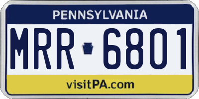 PA license plate MRR6801