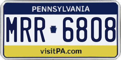 PA license plate MRR6808