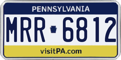 PA license plate MRR6812