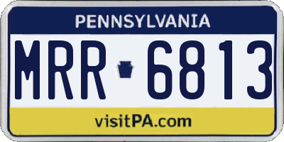 PA license plate MRR6813