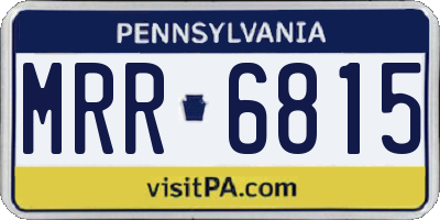 PA license plate MRR6815