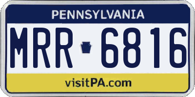 PA license plate MRR6816