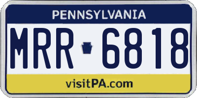 PA license plate MRR6818