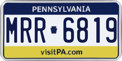 PA license plate MRR6819