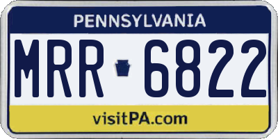 PA license plate MRR6822