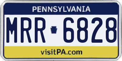 PA license plate MRR6828