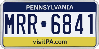 PA license plate MRR6841