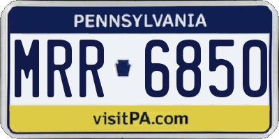 PA license plate MRR6850