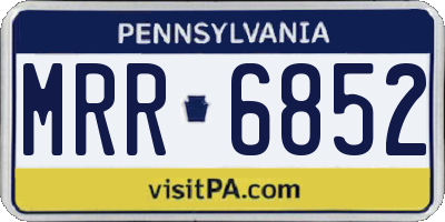 PA license plate MRR6852