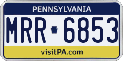 PA license plate MRR6853