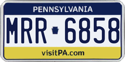 PA license plate MRR6858