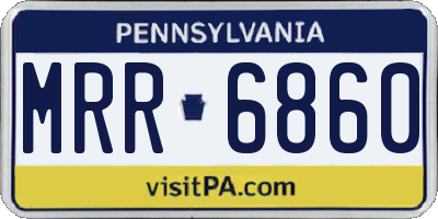PA license plate MRR6860