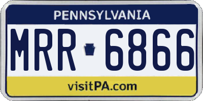 PA license plate MRR6866
