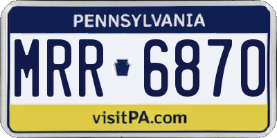 PA license plate MRR6870