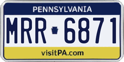 PA license plate MRR6871