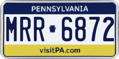 PA license plate MRR6872
