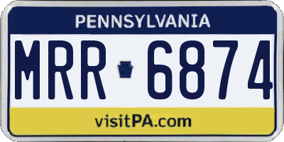 PA license plate MRR6874