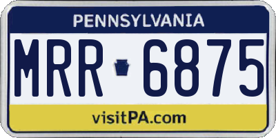 PA license plate MRR6875