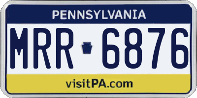 PA license plate MRR6876