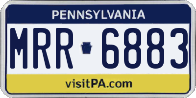 PA license plate MRR6883