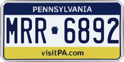 PA license plate MRR6892