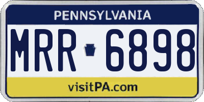 PA license plate MRR6898