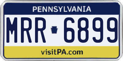 PA license plate MRR6899