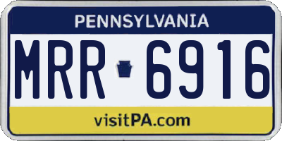 PA license plate MRR6916