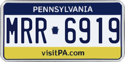 PA license plate MRR6919