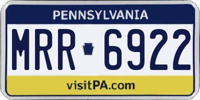 PA license plate MRR6922
