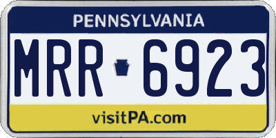 PA license plate MRR6923
