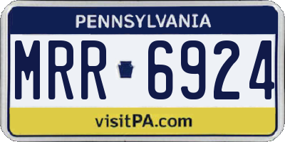 PA license plate MRR6924