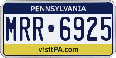 PA license plate MRR6925