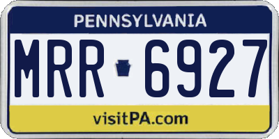 PA license plate MRR6927