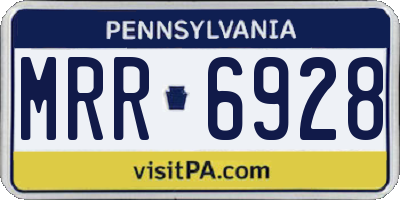 PA license plate MRR6928
