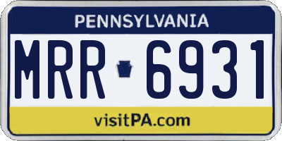PA license plate MRR6931