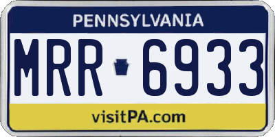 PA license plate MRR6933
