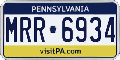 PA license plate MRR6934