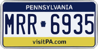 PA license plate MRR6935