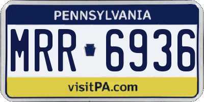 PA license plate MRR6936