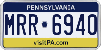 PA license plate MRR6940