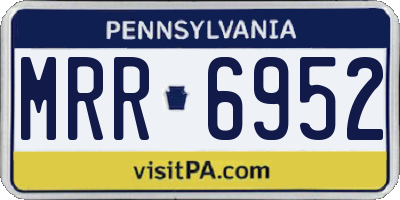 PA license plate MRR6952