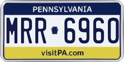 PA license plate MRR6960