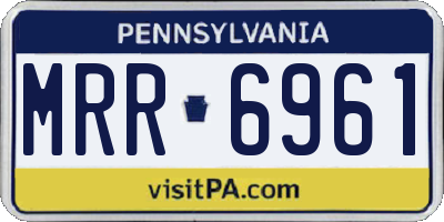 PA license plate MRR6961