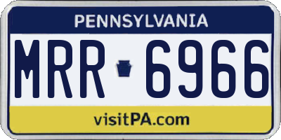 PA license plate MRR6966