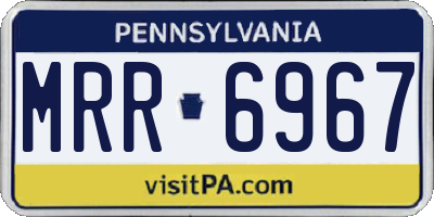 PA license plate MRR6967