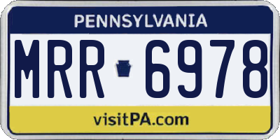 PA license plate MRR6978